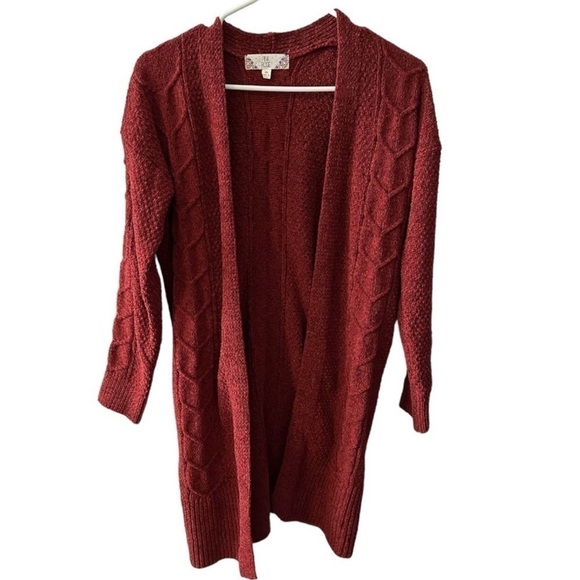 *CLEARANCE* Pink Rose XS plush long sleeve knit cardigan raspberry red - Picture 1 of 10